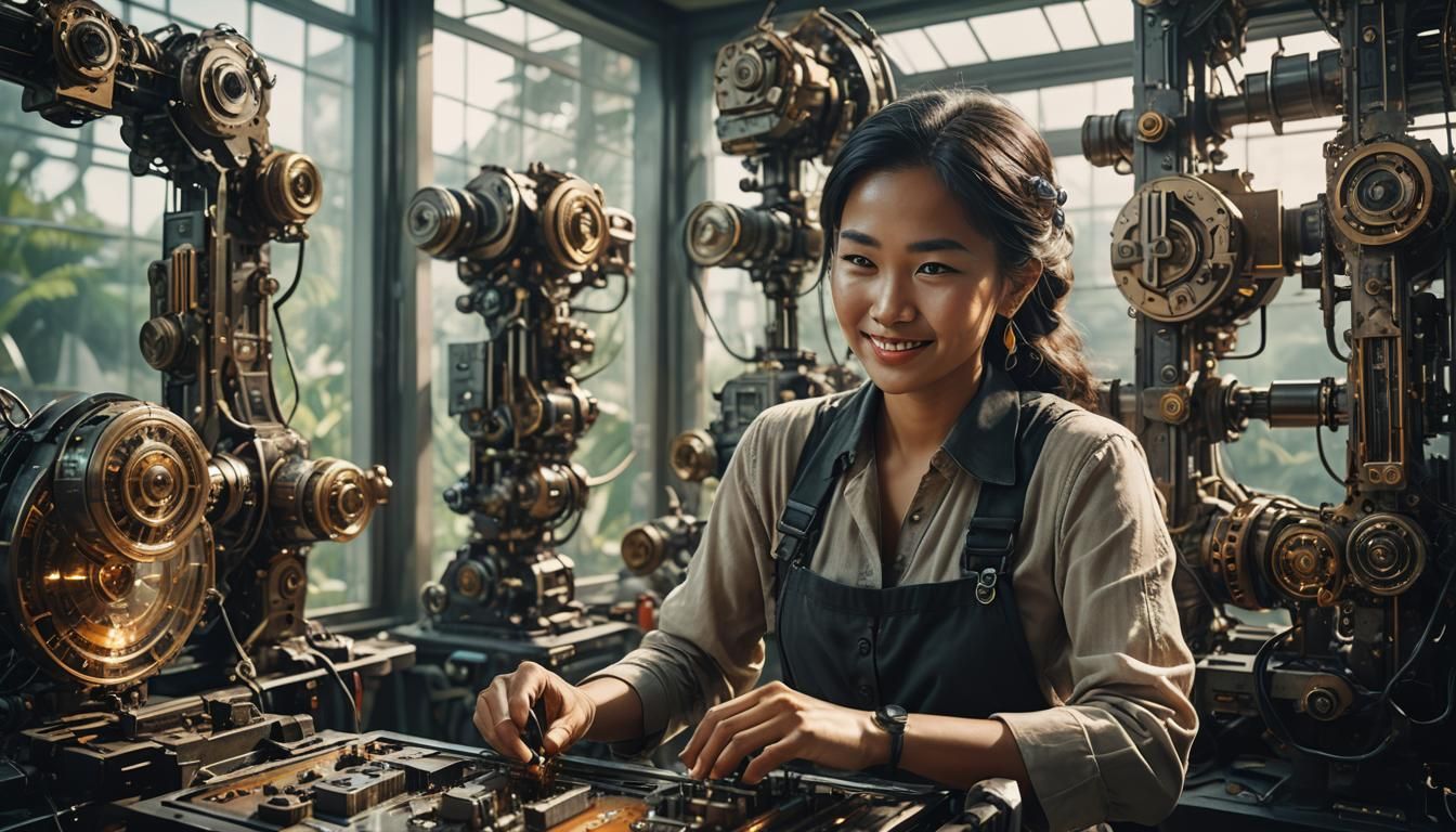 Javanese Engineer Repairs Futuristic Device