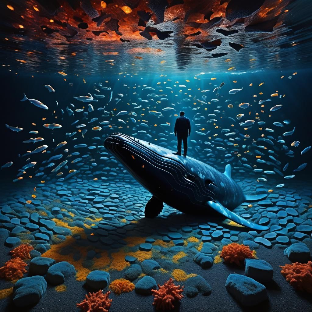 Inside a Whale: a Surreal Bioluminescent Scene