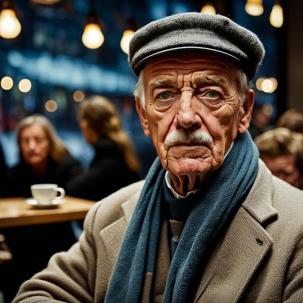 Cafe in Lowry Style with Bokeh