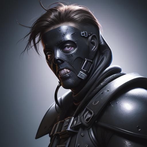 Hyperrealistic Gimp Portrait in Splash Art Style