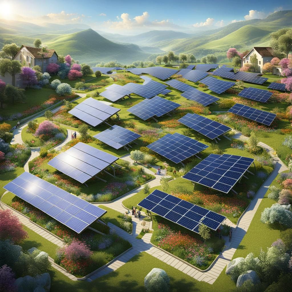 Solarpunk Village: Renewable Energy Symphony