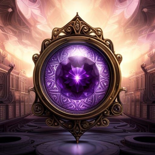 Amethyst Gem in Clockwork Ornament