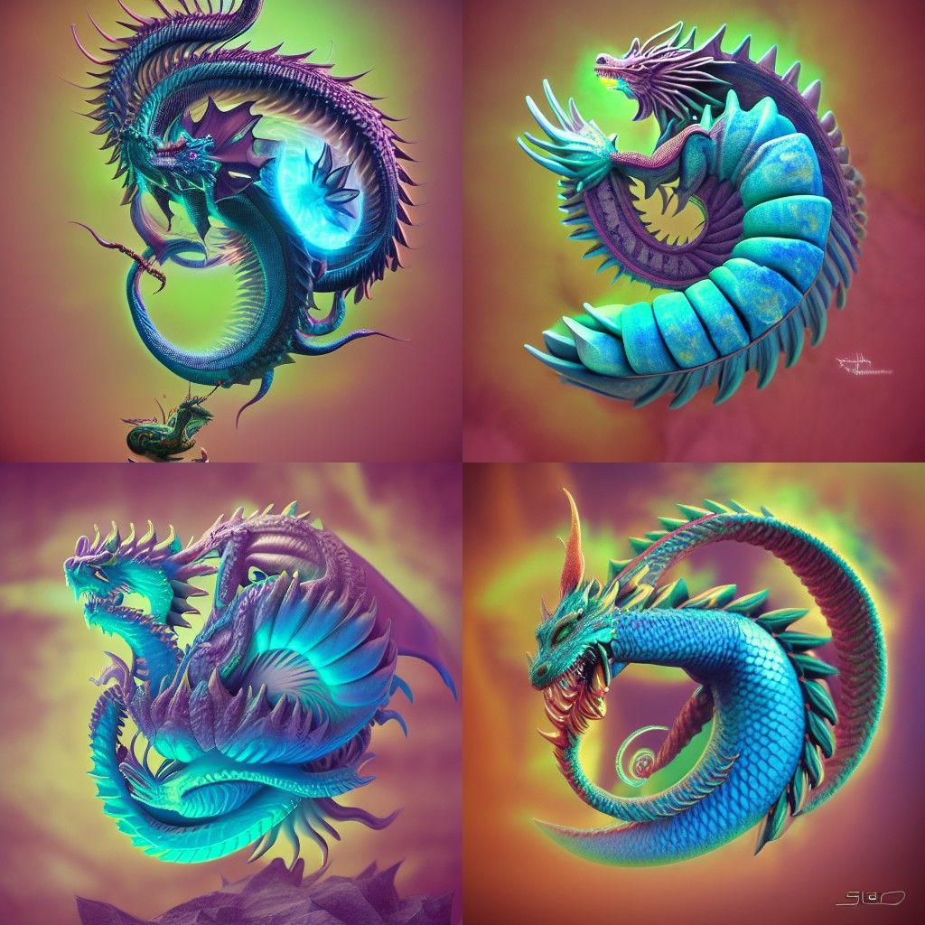 Joy Dragon Naga Spin Fantasy in Pastel Colors