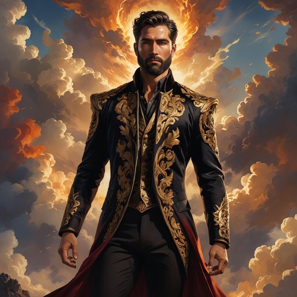 Handsome Bearded Man in Heroic Fantasy Portrait