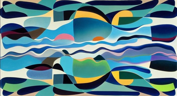 Geometric River: Abstract Expressionism Graphic Score