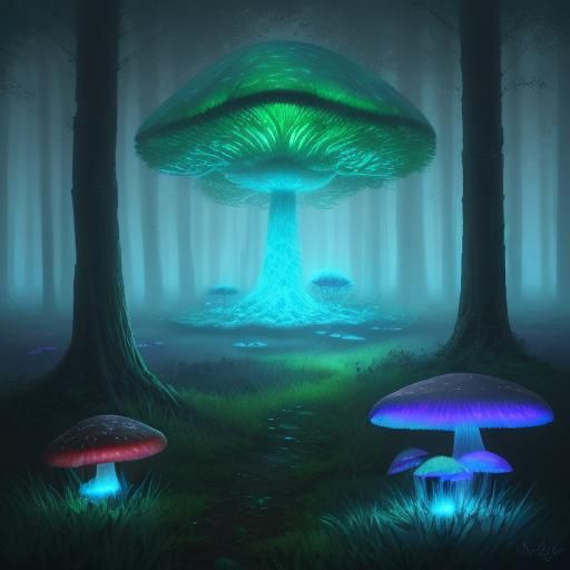 Ethereal Spirit Descends in Mystical Forest