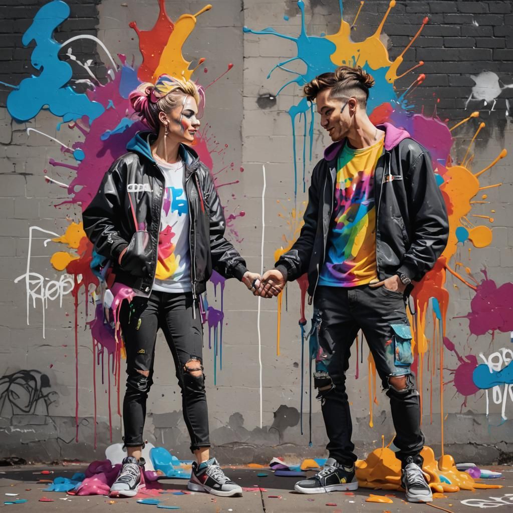Gender Fluid Couple Celebrate Pride in Graffiti Art