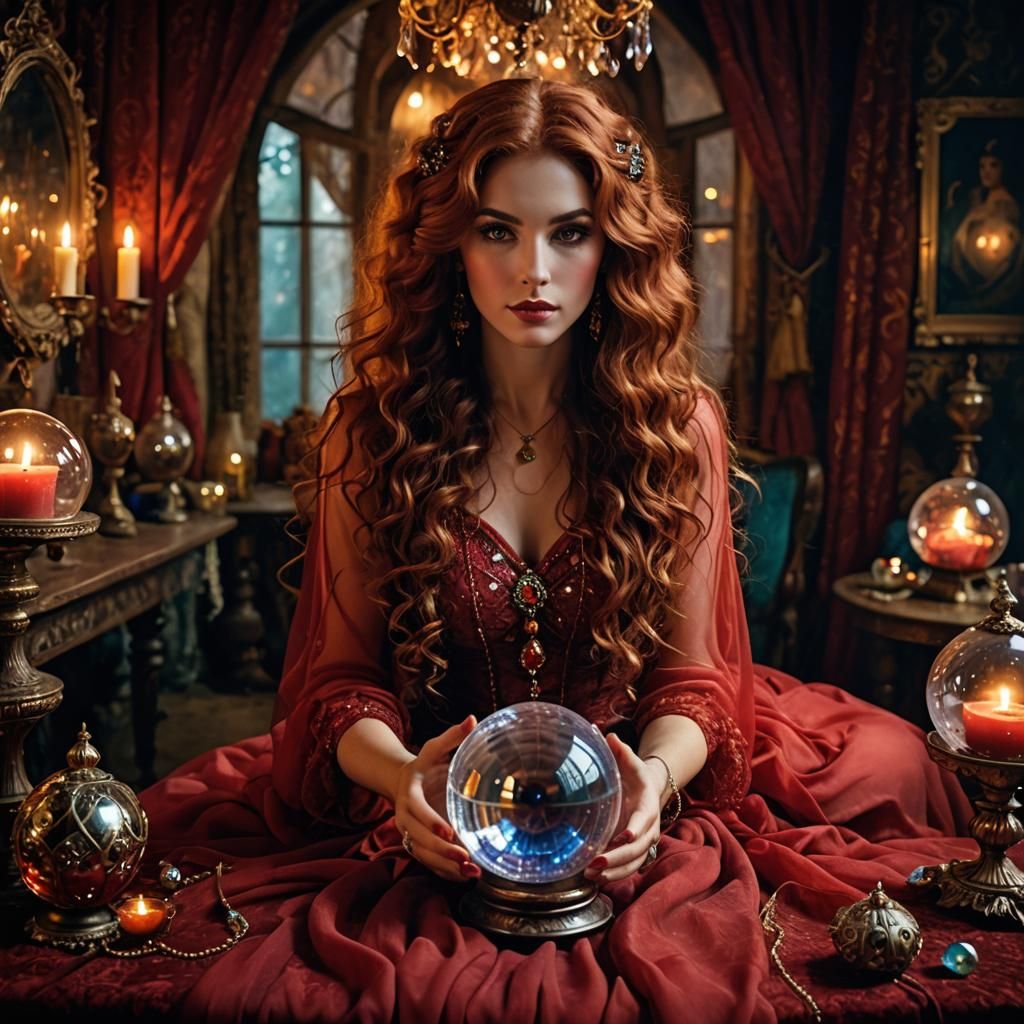 Enchanting Fortune Teller with Crystal Ball