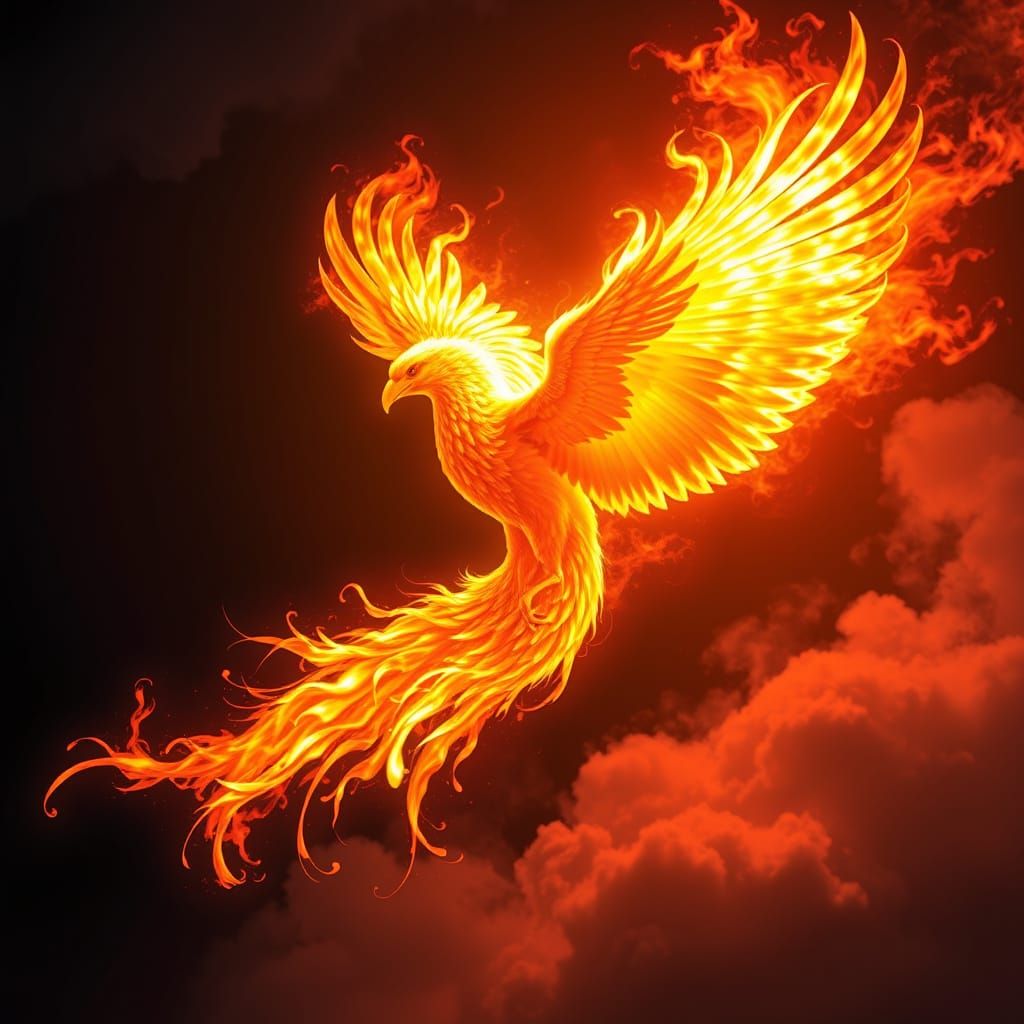 Phoenix in Fiery Ascension