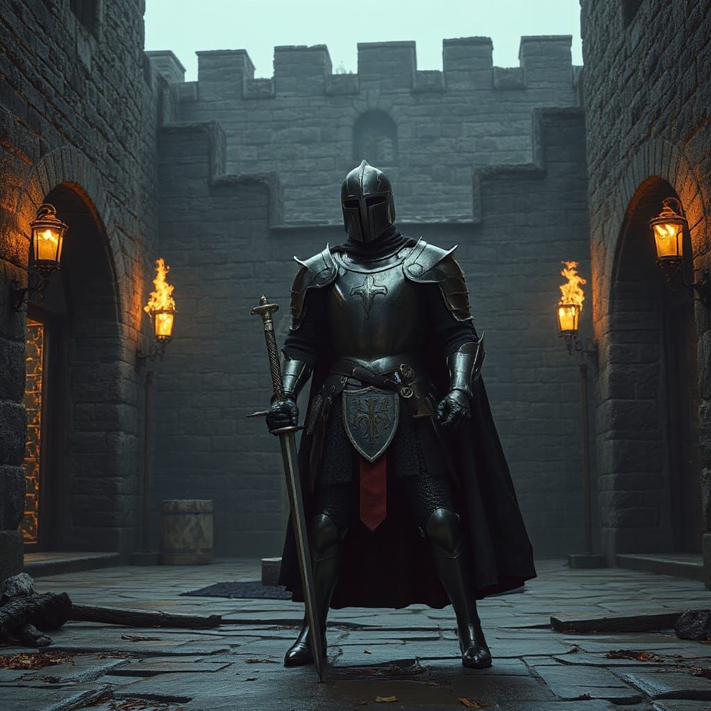 Medieval Knight in Armor in Realistic Digital Art