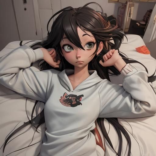 Cute Anime Character Waking Up on Monday Morning