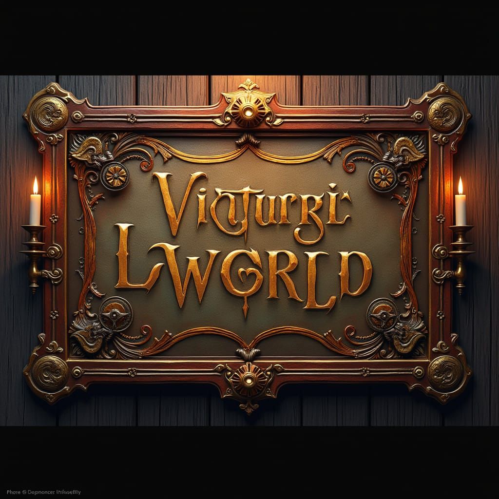 Steampunk Text Box with Intricate Brass Filigree