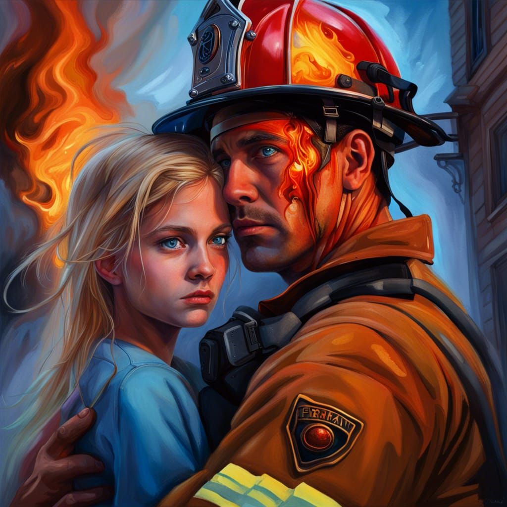 Fireman Rescue: Hyperrealistic Concept Art
