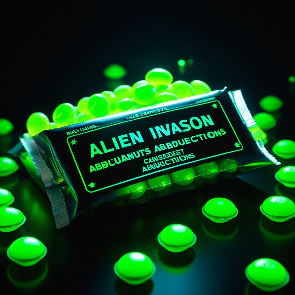 Alien Invasion Candy: 80s Sci-Fi Film Still