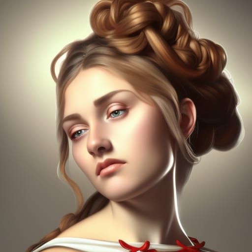 Renaissance Barmaid Portrait in Michelangelo Style