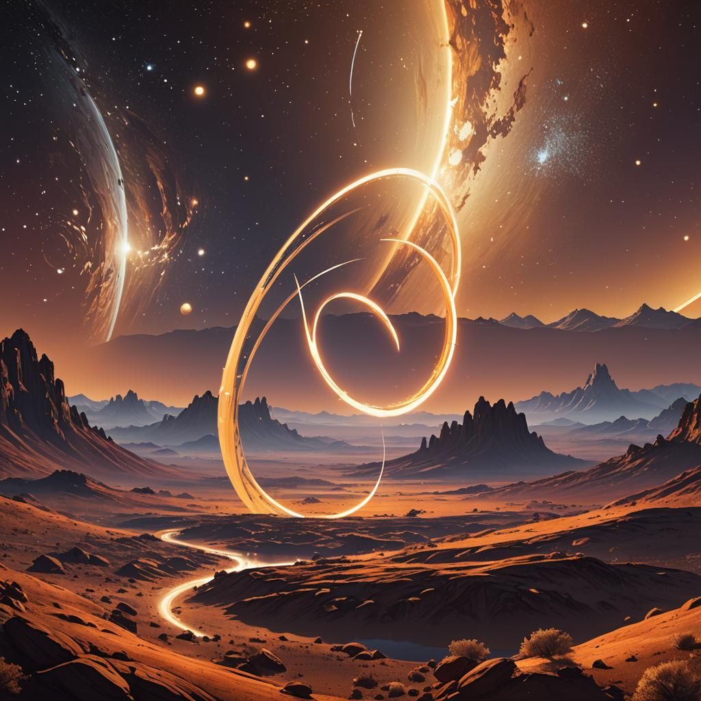 Glowing Ring of Stars Protects Planet: Digital Art