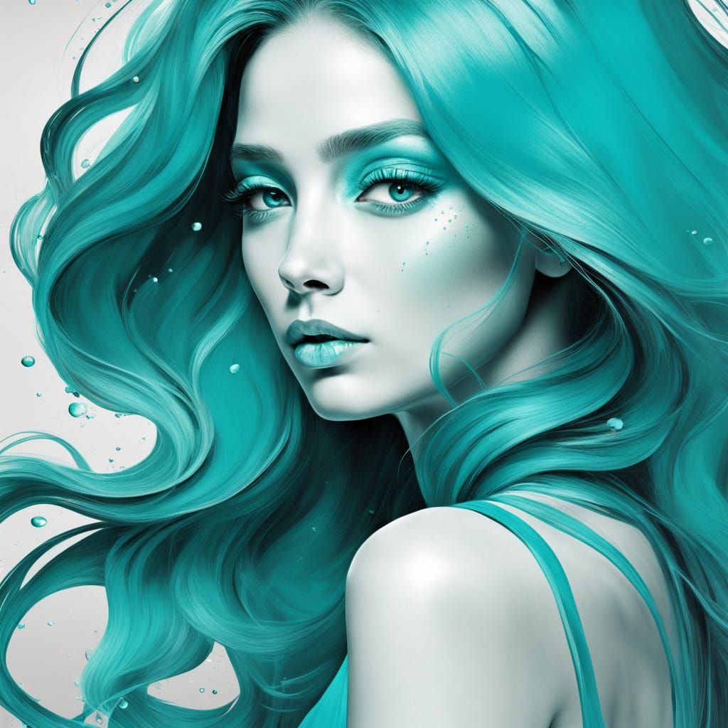 Vibrant Turquoise Abstraction