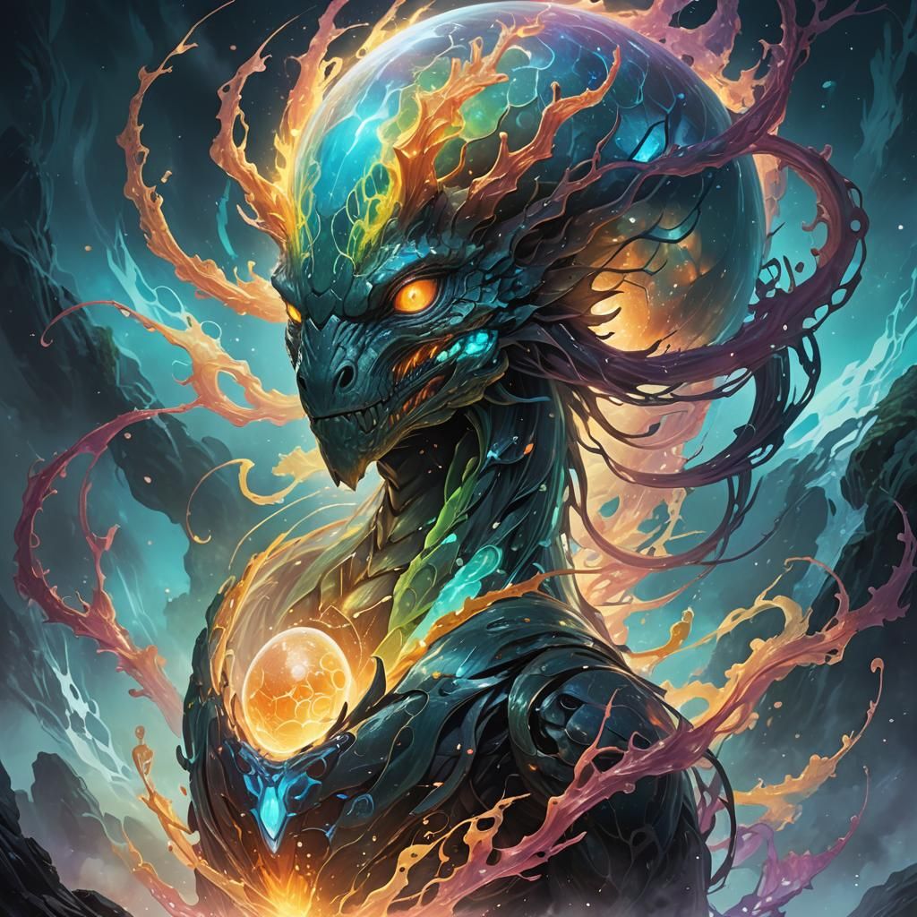 Bioluminescent Croncobaur Emerges in Ethereal Concept Art