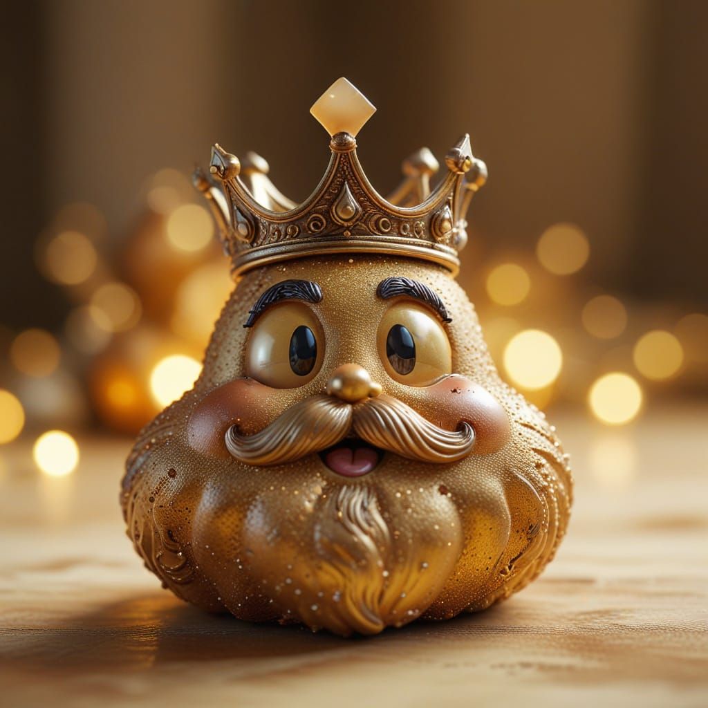 Regal Poop Emoji Iconography in Golden Light