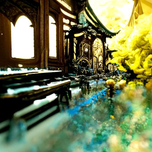 Grand Hall with Ghosts Replaying Memories