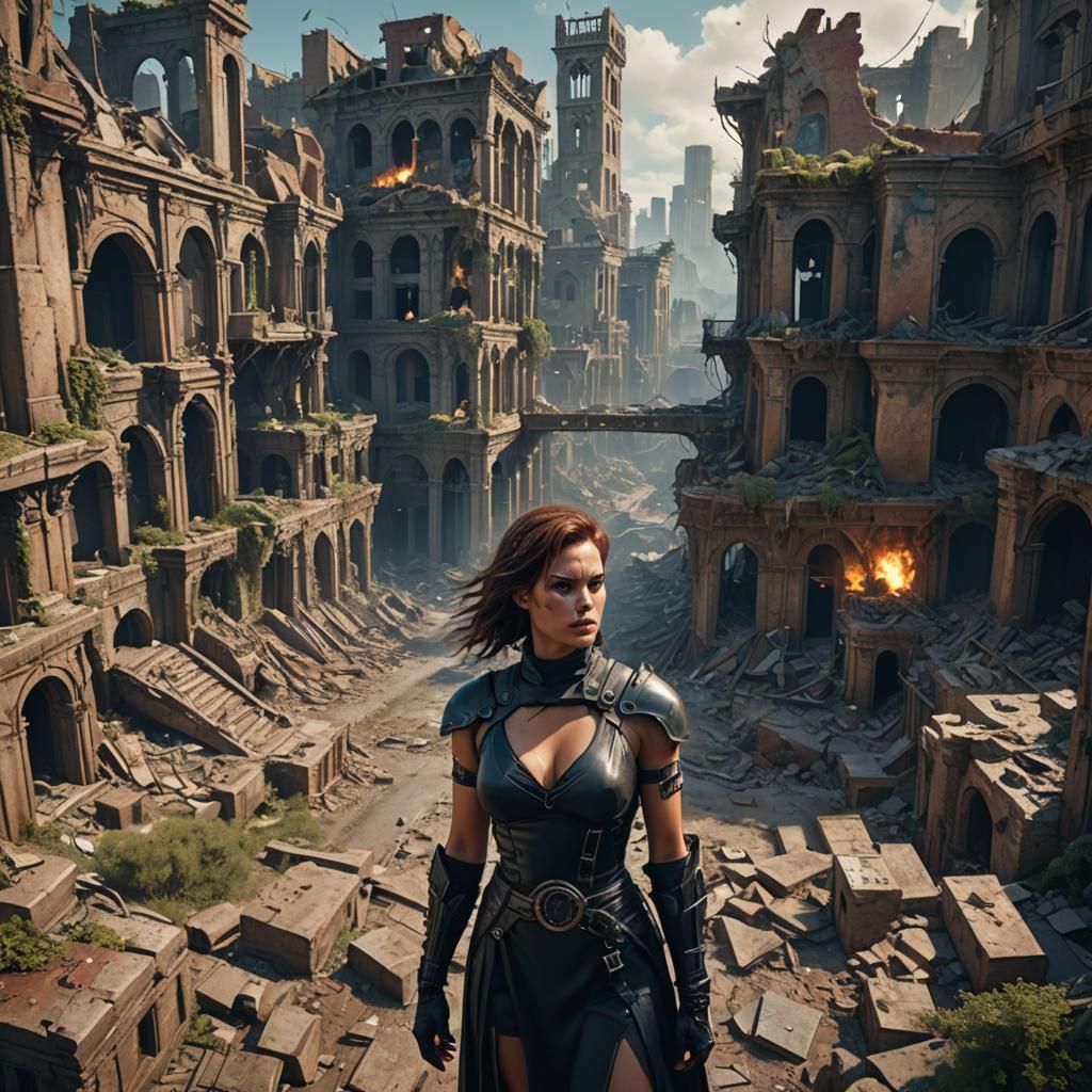 Voluptuous Terminatrix Stalks Los Angeles Ruins