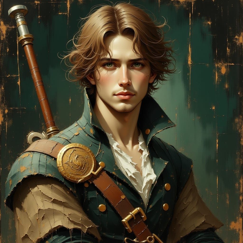 Handsome Anime Man in Macdonald Tartan Kilt