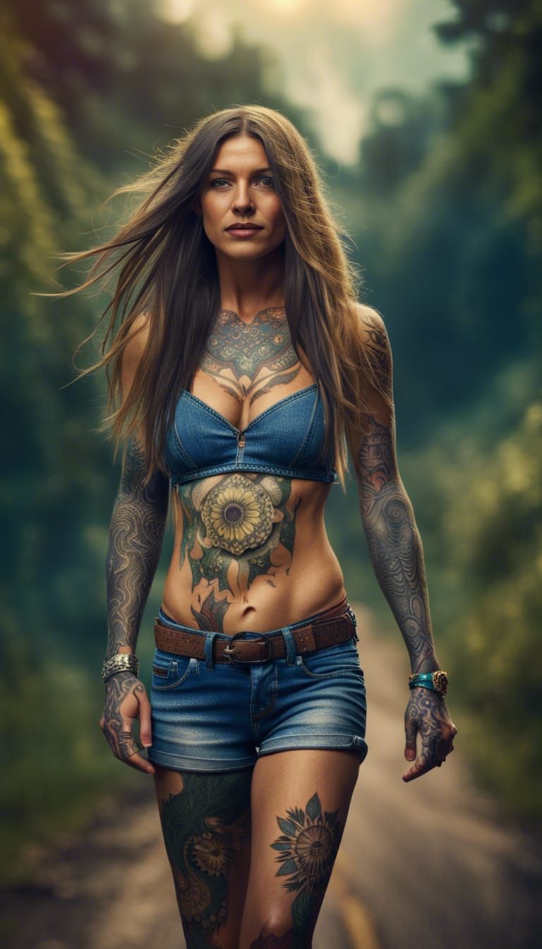 Tattooed country girl