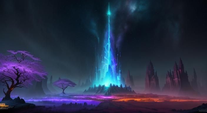 Eerie Spiritual Watercolor Masterpiece with Deep Color