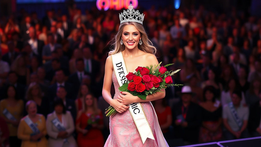 Beauty Queen Receives Award On Stage