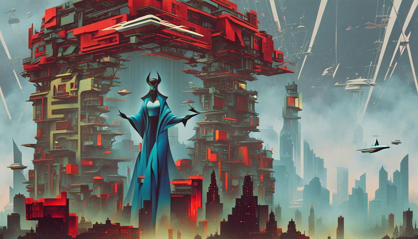 Surreal Dimension Gate with Girl in Fantasy Hourglass