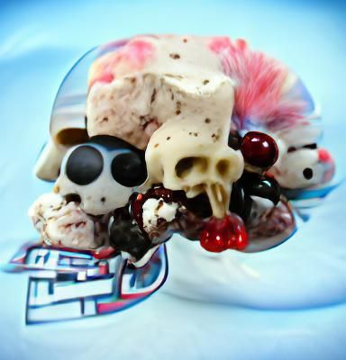Melting Ice Cream Skull: A Surreal Dessert