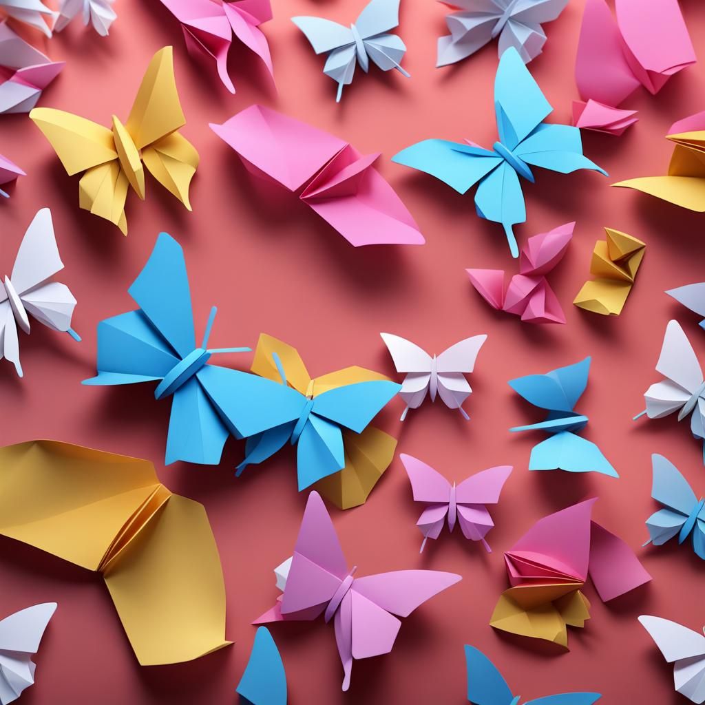 Origami Butterflies in the Wind: Papercraft Art