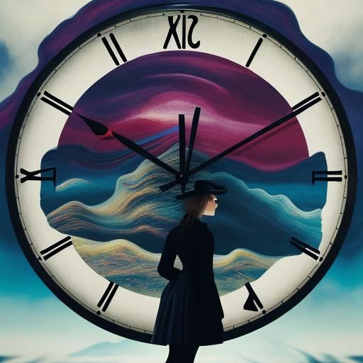 Surreal Entrepreneur in a Melting Clock Landscape