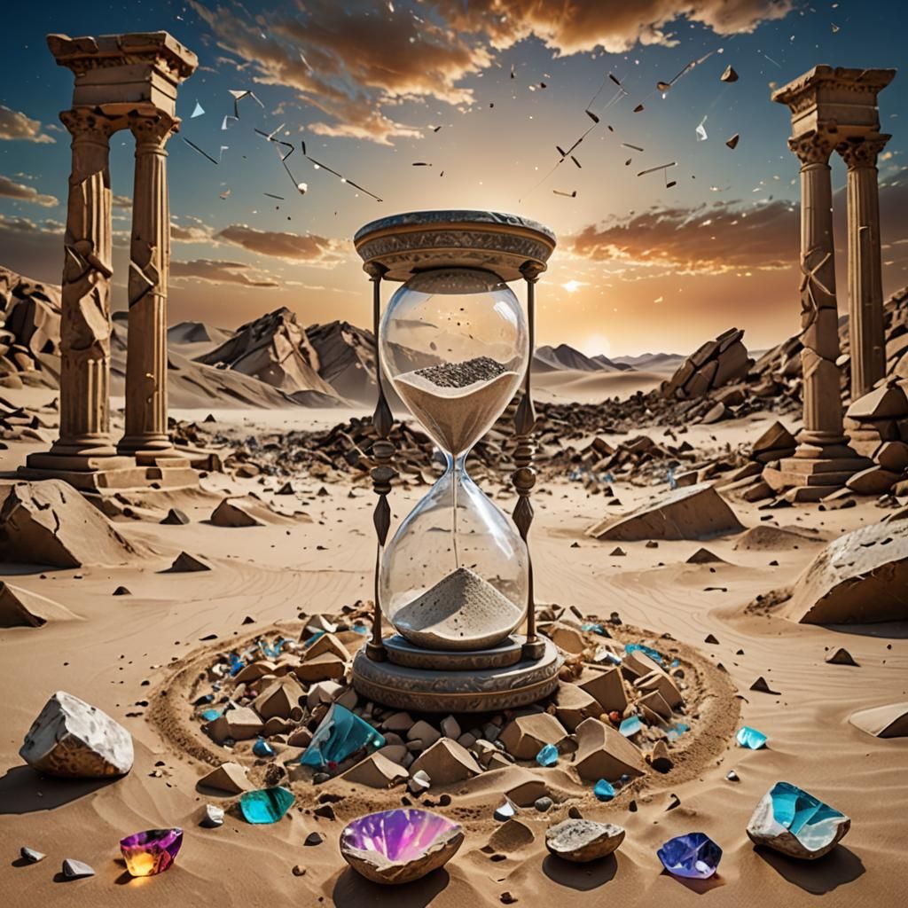 Shattered Glass Cosmos in Barren Landscape