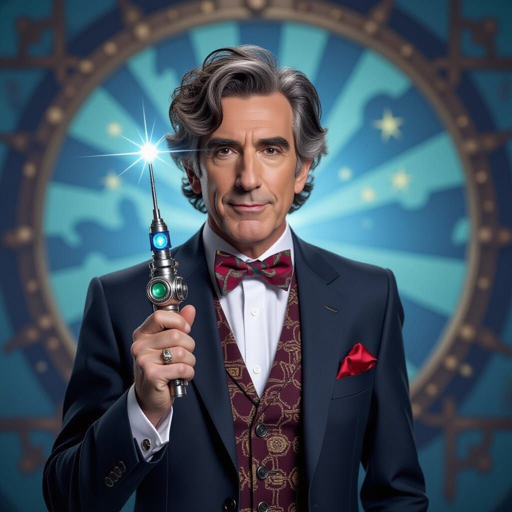 Steve Coogan as Doctor Who in Psychedelic Steampunk Style