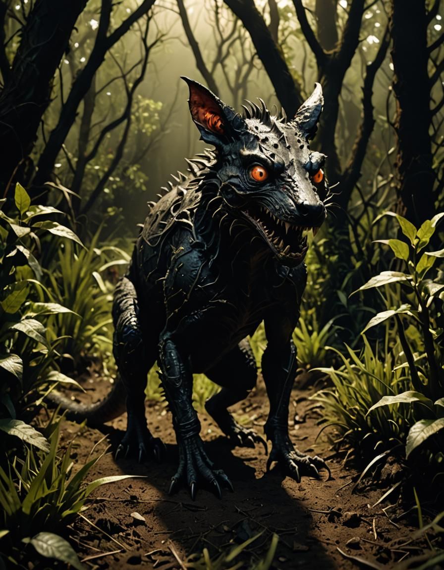 Terrifying Chupacabra in Cinematic Horror Style