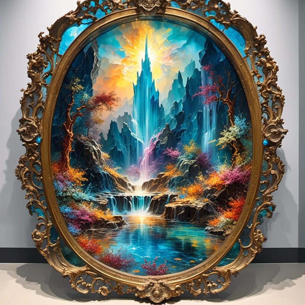 Epic Fantasy Geyser Fountain in Triadic Colors