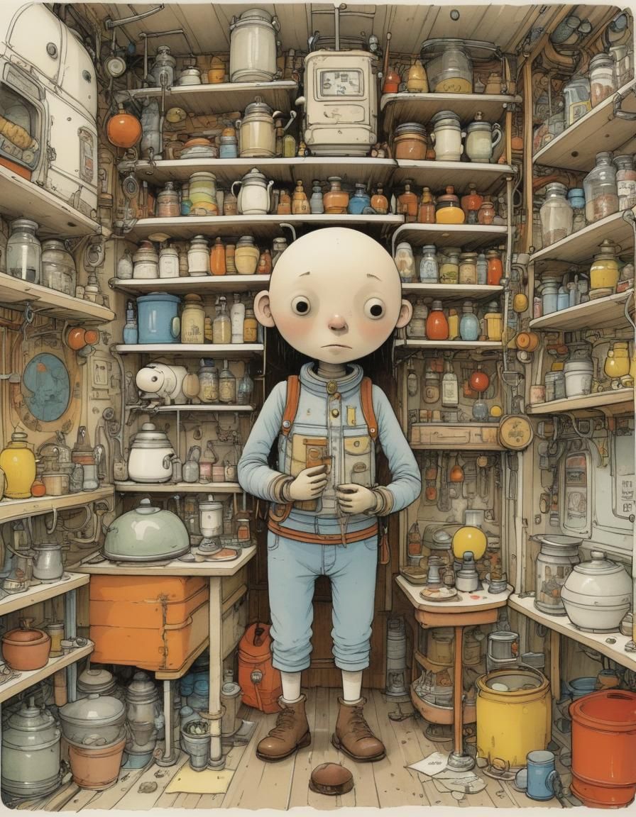 Detailed Architectural Illustration with Intricate Linework