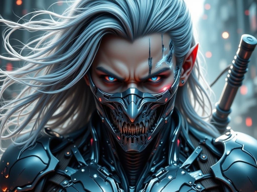 Cybernetic Super Soldier in Modern Military Battle Suit