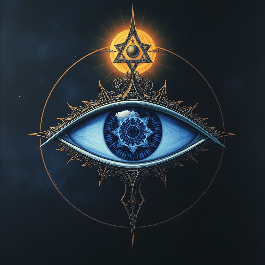 Omniscient Eye in Dreamlike Biomechanical Style