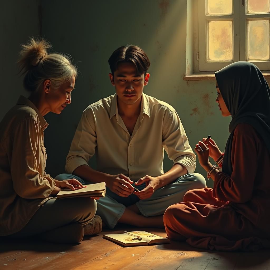 Malay Man's Healing Journey: An Oil Painting