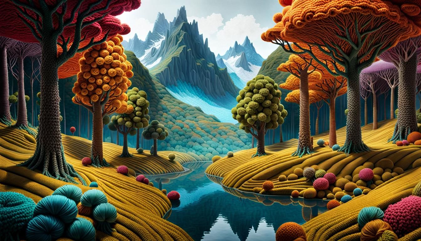 Yarn Landscapes: Crochet Art in Maximalist Style