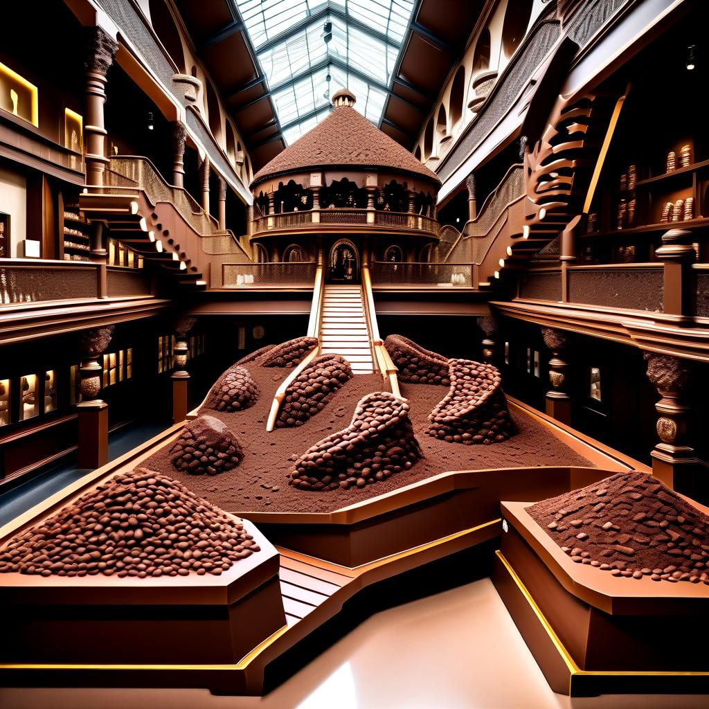 Hyperrealistic Chocolate Park with Children on Slides