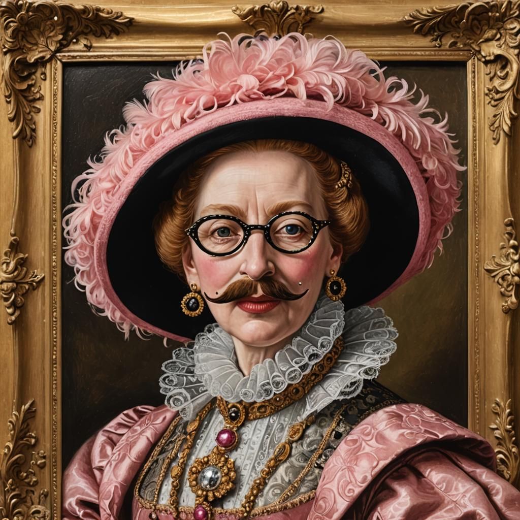 Humorous Portrait of Elizabeth I with Novelty Disguise