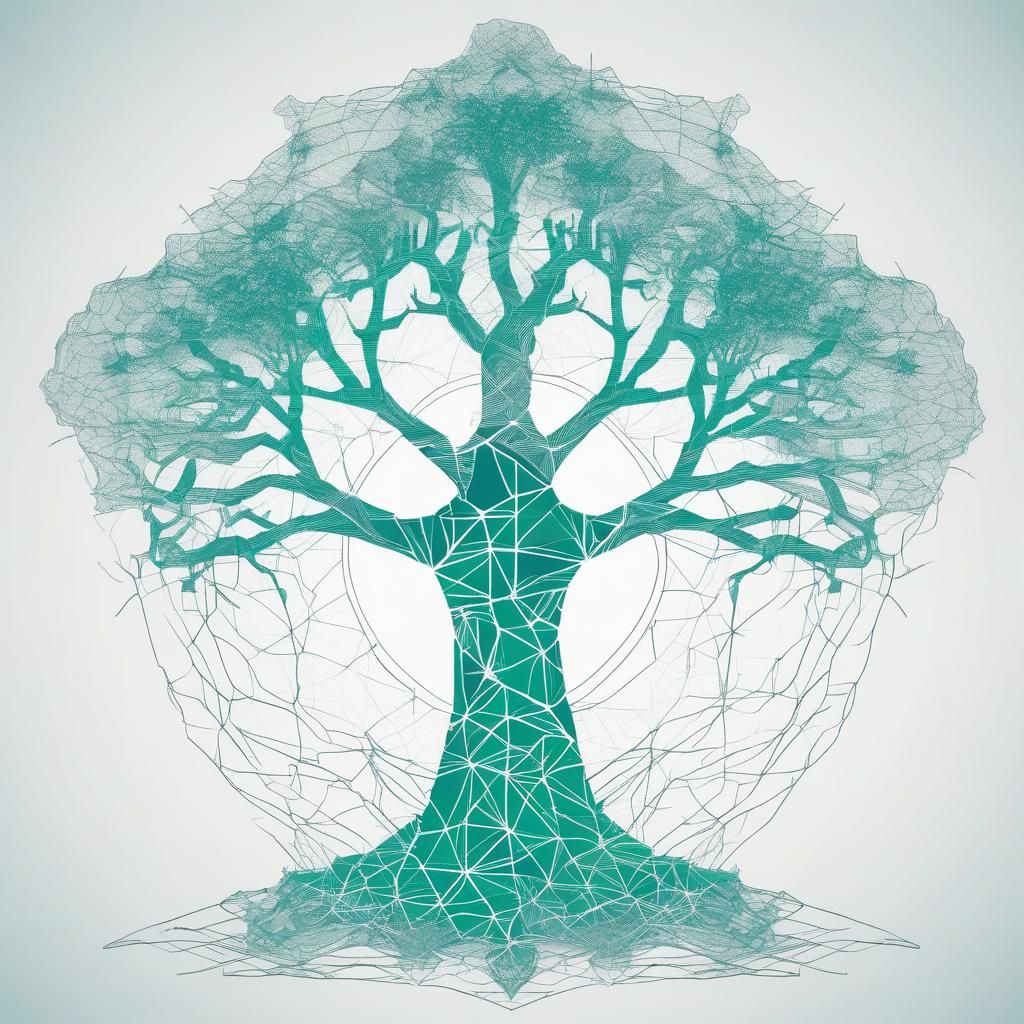 Gnarled Tree Branches in Double Exposure Pencil Art