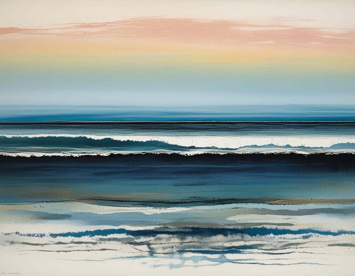 Serene Morning on  the Still Ocean