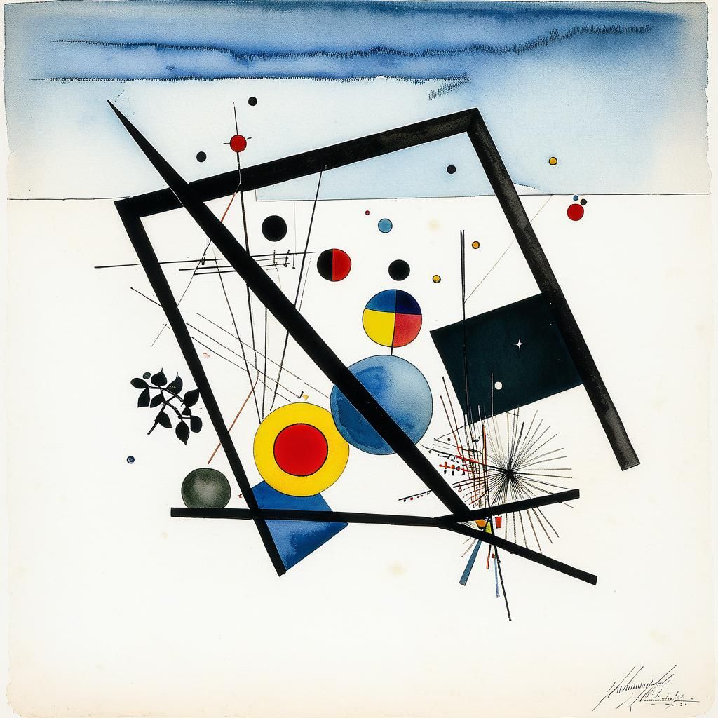 Kandinsky-esque Abstract Watercolor Painting