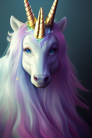 Mystical Unicorn Elder Portrait in Artgerm Style
