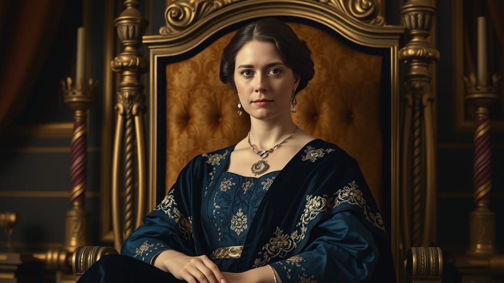 Young Queen Victoria in Regal Splendor