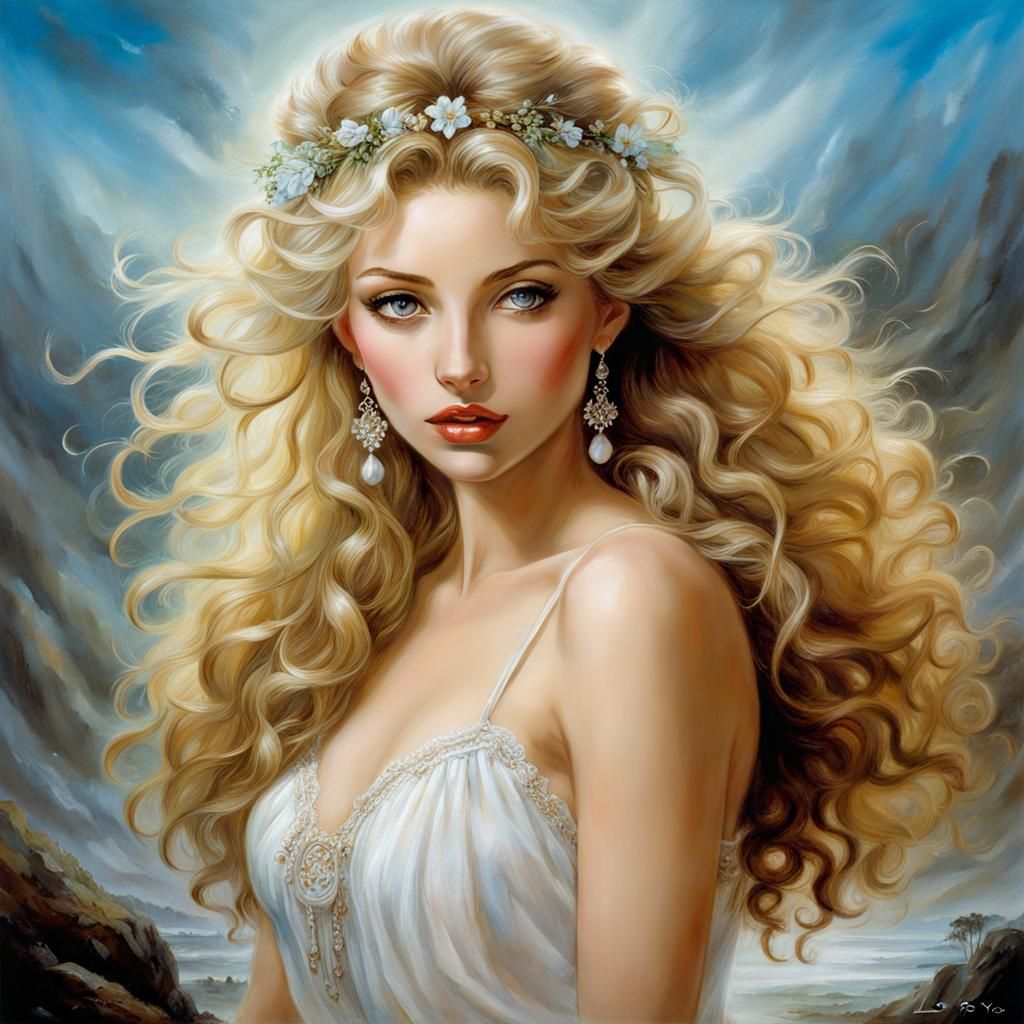 Romantic Fantasy Woman in Luis Royo Style